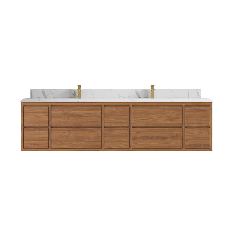 84'' Double Bathroom Vanity with Quartz Top