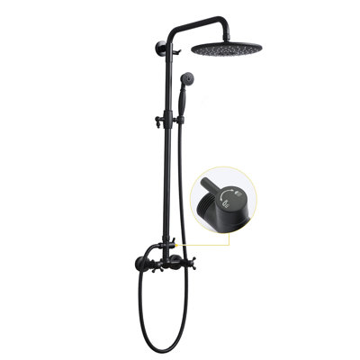 Ensemble de robinets de douche muraux noirs
