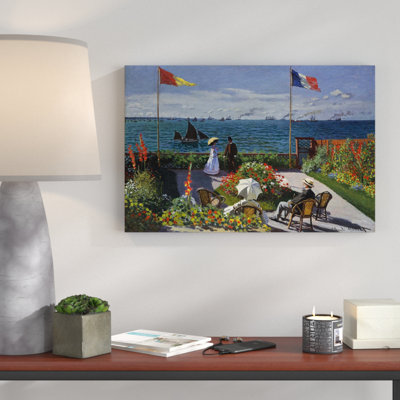 Jardin à Sainte-Adresse by Claude Monet - Wrapped Canvas