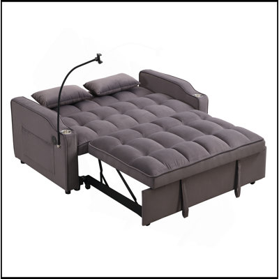 Sofa Bed With Trundle Charcoal Grey