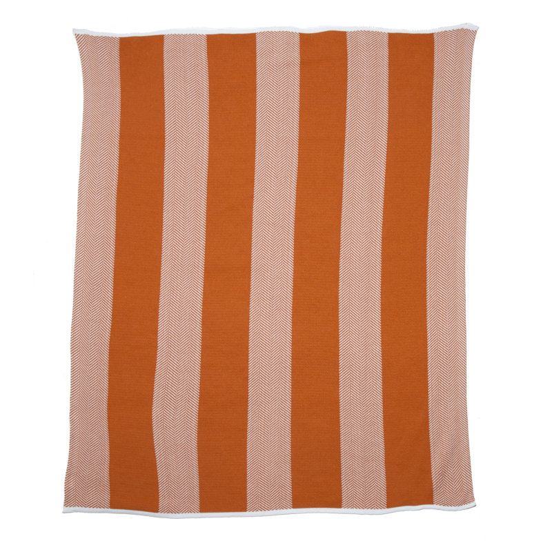 Knitted Throw Blanket, Orange