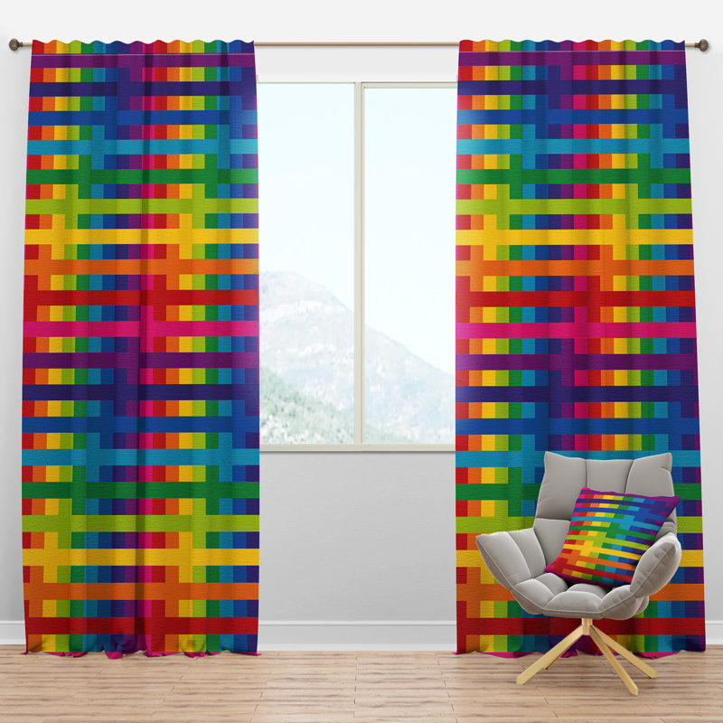 Panneau de rideau simple semi-diaphane avec passe-tringle Rainbow Simple, l 52 po x L 108 po