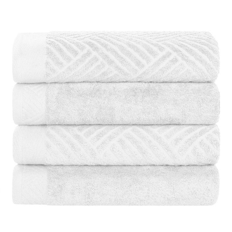 Serviette de bain en jacquard de coton égyptien certifié Osterley, Blanc