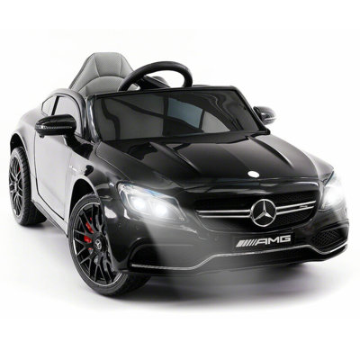 Licensed Mercedes Ride On Car 12V Kids Electric Motorized Vehicle With Led Lights, Remote Control -  Moderno Kids, C63S-Black