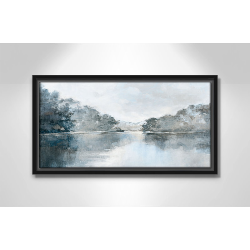 Whispers of the Blue Lake - Version panoramique, impression par Luna Mavis, H 9,5 po x l 17,5 po, Noir