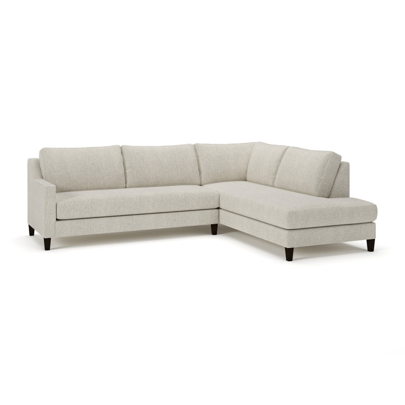Baker 2-PC Upholstered Sectional, Ticket Ash, Right Hand Facing