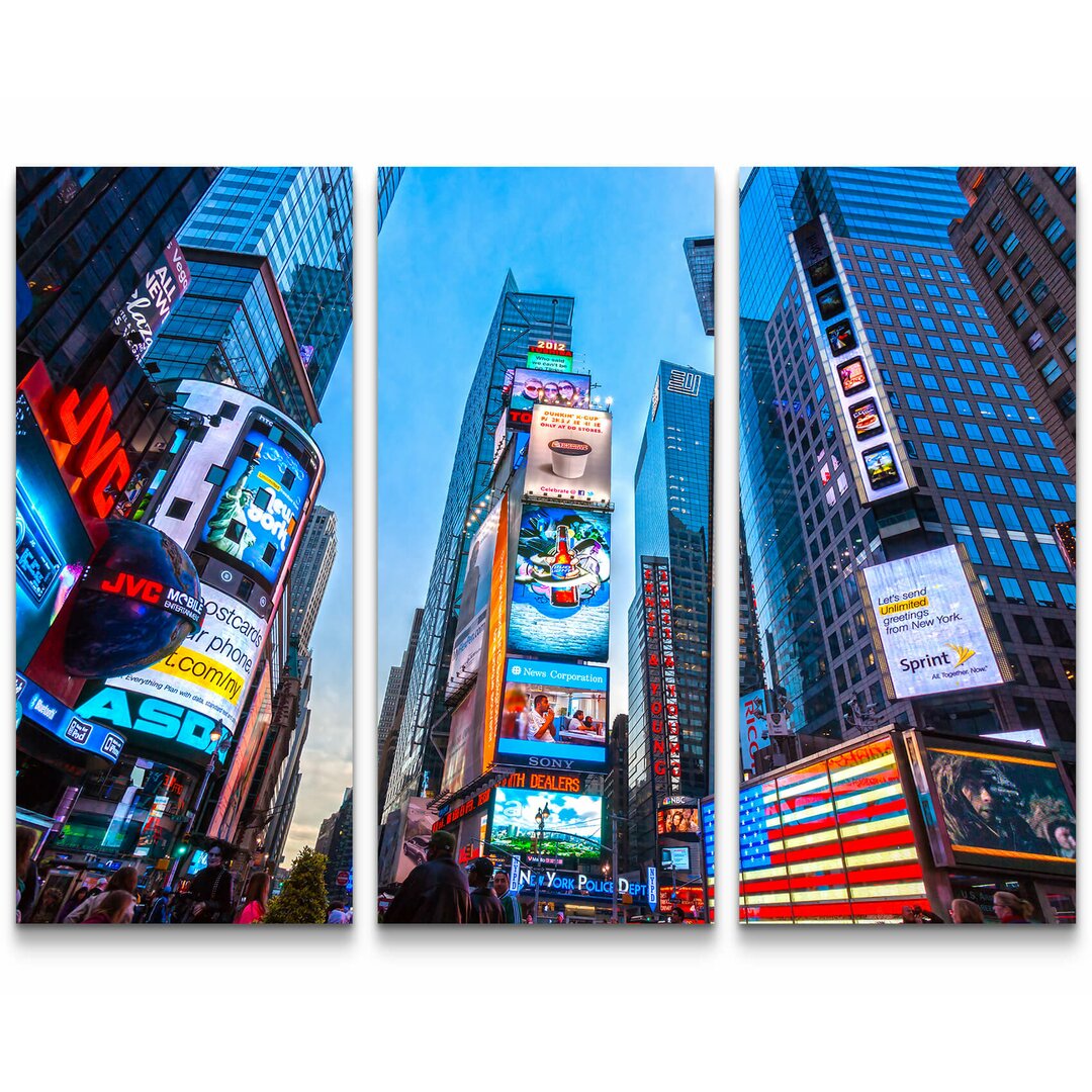 3-tlg. Leinwandbilder-Set New Yorker Broadway am Tag