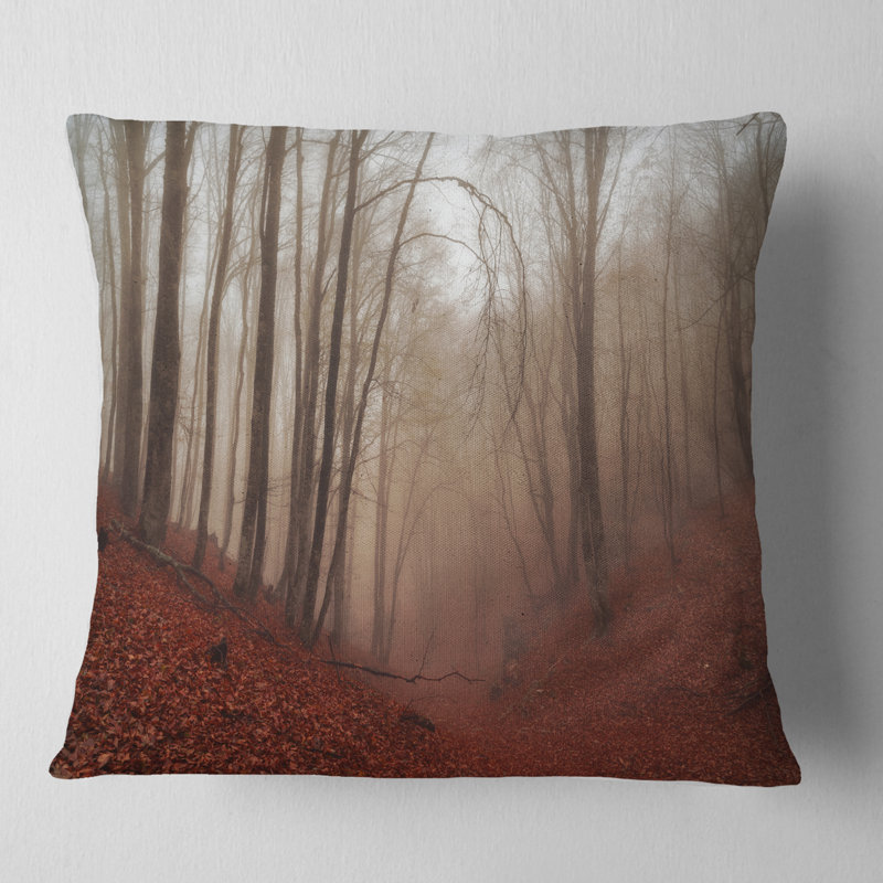 Oreiller dans un oreiller paysage de forêt automne, 18 po x 18 po, Coussin décoratif