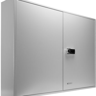 400 Digital Lock Cabinet In Grey - Adjustable Steel Construction For Secure Storage Wall Mountable Colorful Tags Easy Key Search Searching