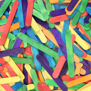 Jumbo Craft Sticks 500 Pcs Bright