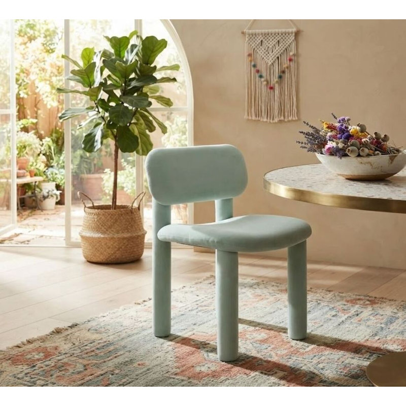 Chaise en velours Linda Performance, Bleu clair
