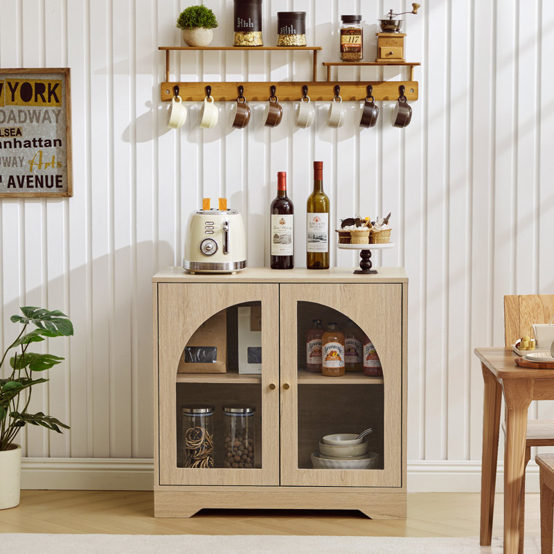 2 - Acrylic Door Accent Cabinet, Natural