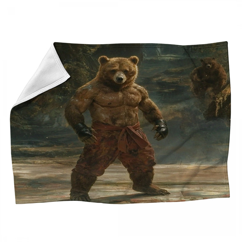 Bear Fleece Throw Blanket - Animal Throws for Sofas or Beds, 60" L x 50" W