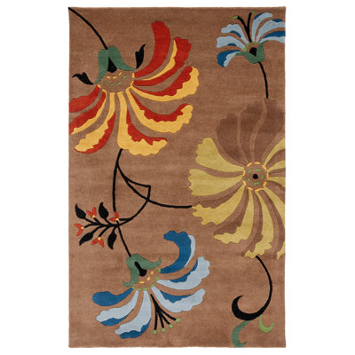 Tapis brun en laine touffeté à la main Candelo