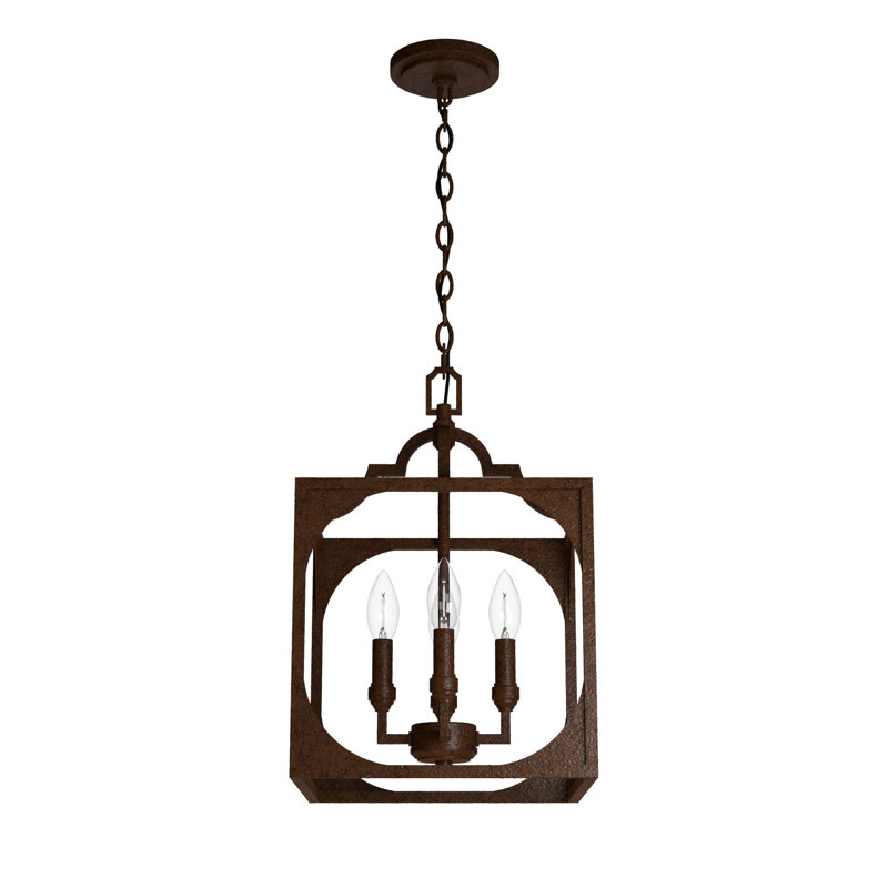 Highland Hill 4 - Light Lantern Square / Rectangle Chandelier, 18.5" H x 12" W x 12" D