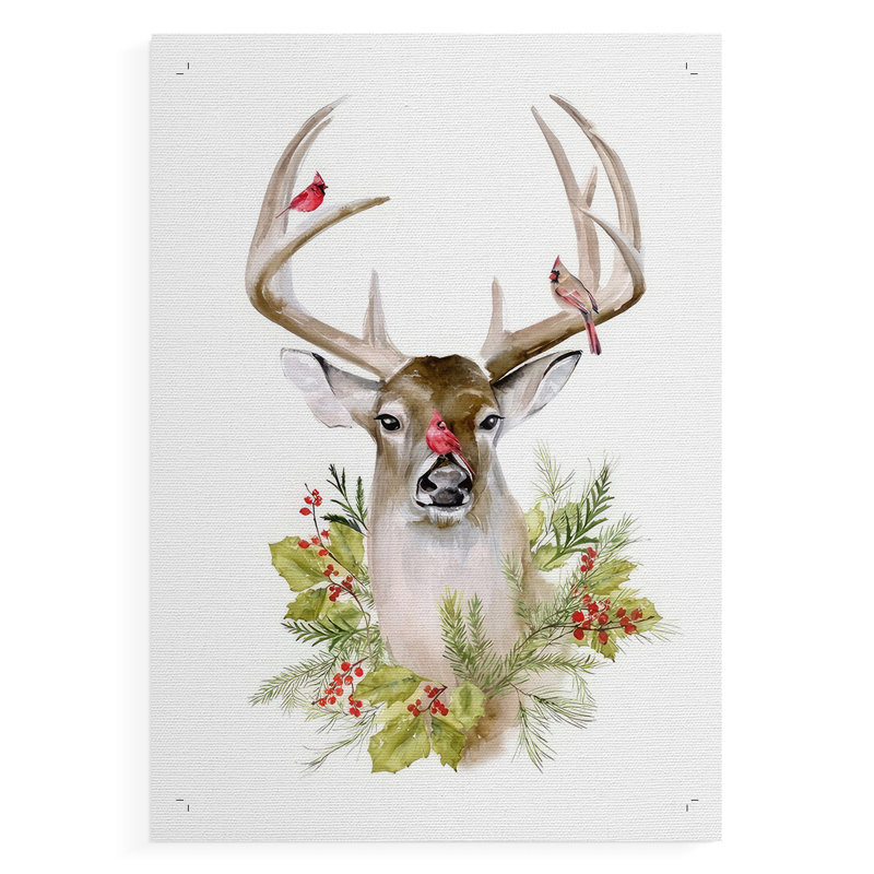 Collection Holiday Deer B - Impression sur toile seulement - NON-CADRE, H 48 po x l 32 po