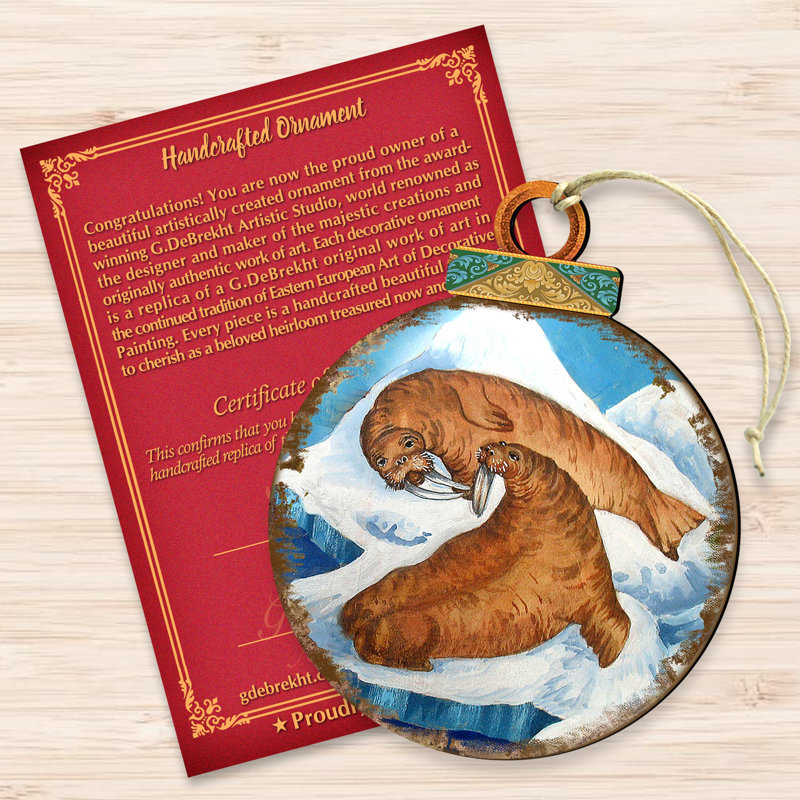 Ornement boule de lions de mer Tidaholm