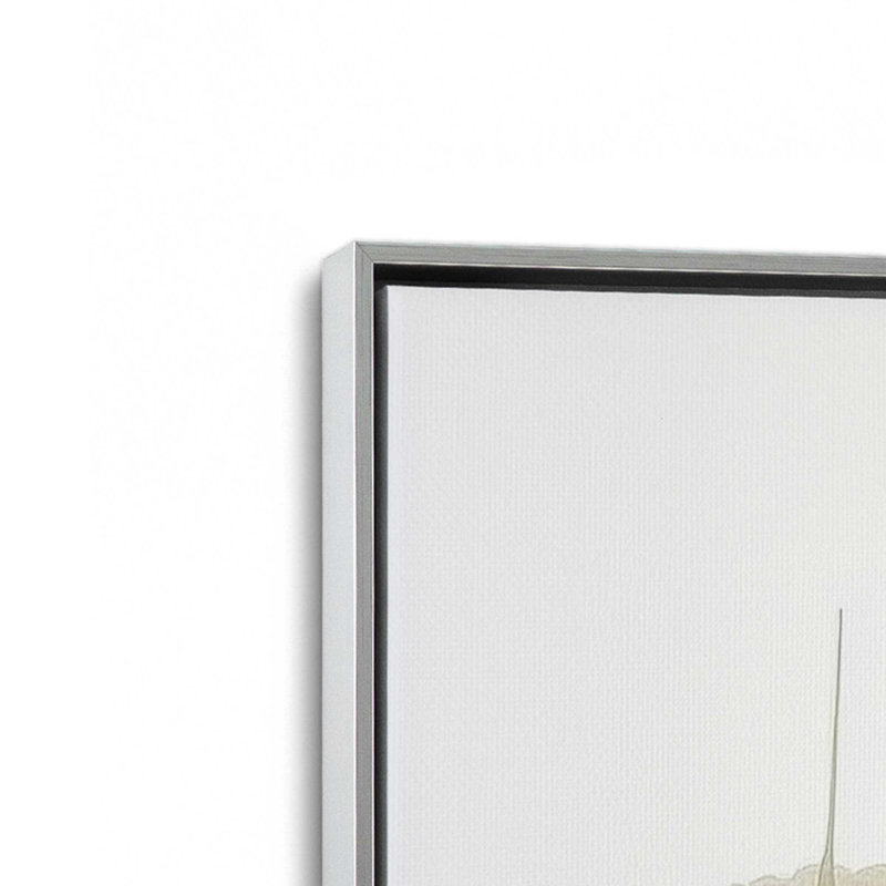 Ensemble de 3 impressions de pétales chuchotés, 36 po x 24 po, Cadre flottant en chrome poli