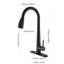 Robinet de cuisine escamotable - Acier inoxydable, arche haute, poignée simple, performance stable, rouille noir mat-122521085