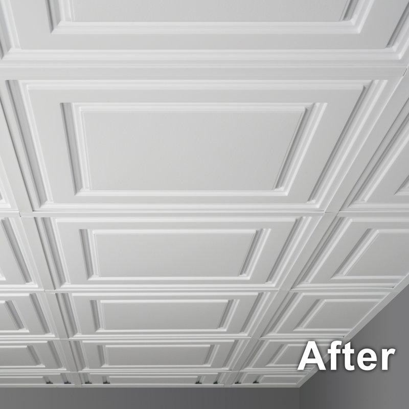 EZ-On Drop Ceiling Grid Covers, White
