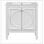 Meuble-lavabo 30 po avec lavabo, deux portes avec tablette, charnières de porte à fermeture en douceur, style rétro, blanc