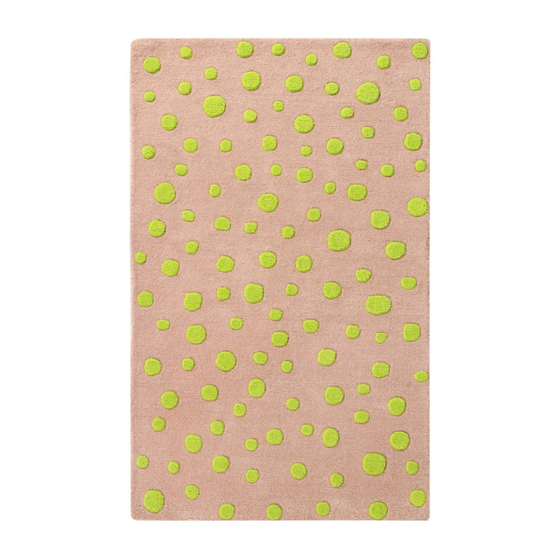 Beaumont Neon Dots Hand Tufted Wool Orange/Green Rug