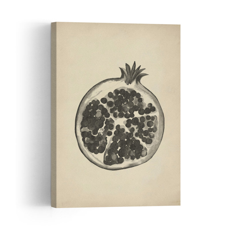 «Cut Pomegranate Organic Vintage Contemporary Fruit Nature», reproduction d'art, H 24 po x l 16 po
