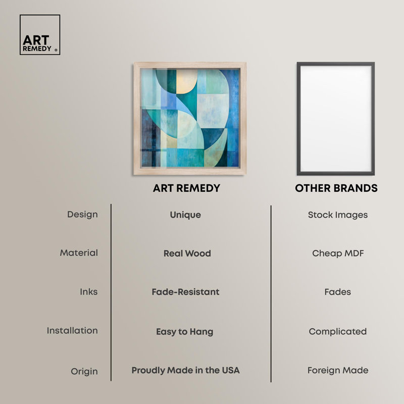 Décoration murale moderne Color Blocks I Shadowbox Print par Art Remedy, H 31 po x l 31 po, Crème, crème