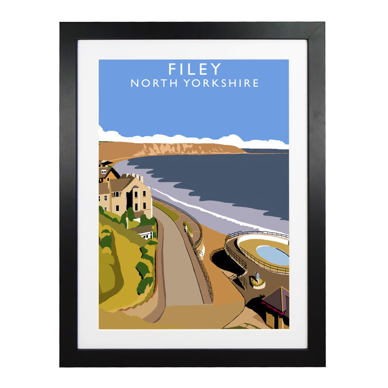 Filey 2 by Richard O'Neil - Print, Black Wood Frame, 54 cm H x 44 cm W x 2.2 cm D