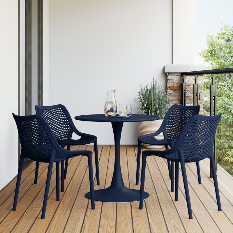 Ensemble repas extérieur pour 4 personnes, H 29 po x l 31,5 po x P 31,5 po, Marine, 4