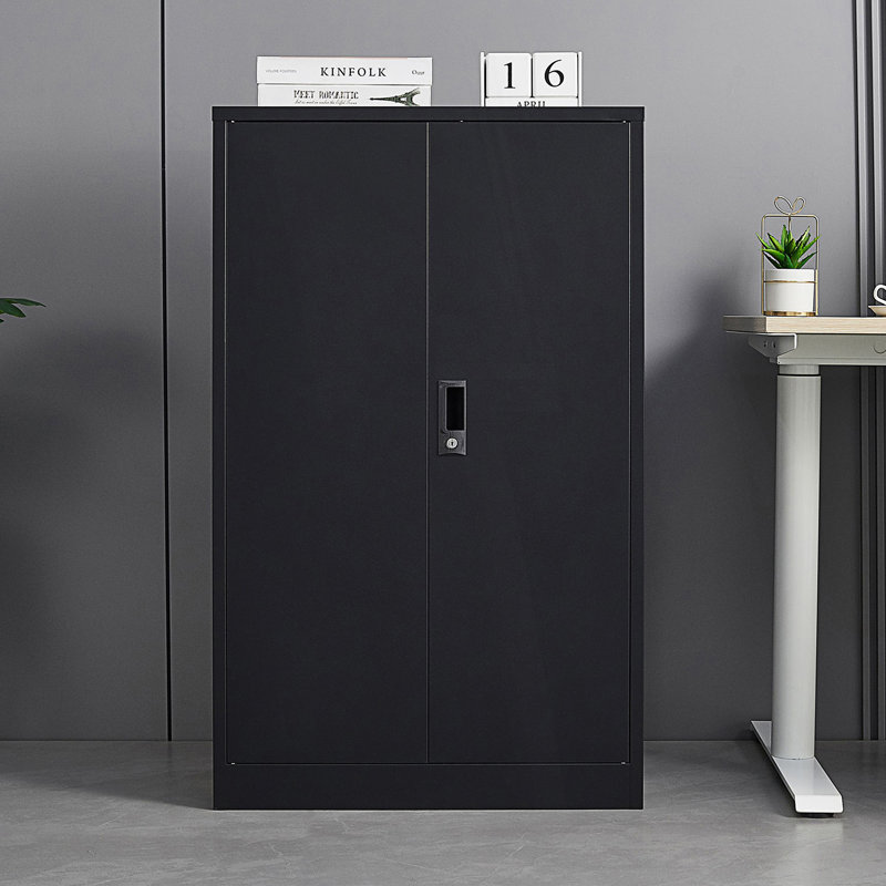 Metal Storage Cabinet With Locking Doors And Adjustable Shelf, Folding Filing Storage Cabinet, Living Room Storage Cabinet