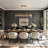 42'' Modern LED Chandelier, Smoked Gray Glass Pendant Light with Adjustable Color Temperature