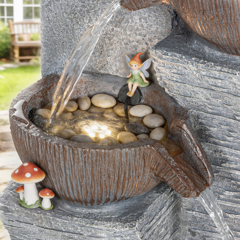Outdoor Fountain with Lights