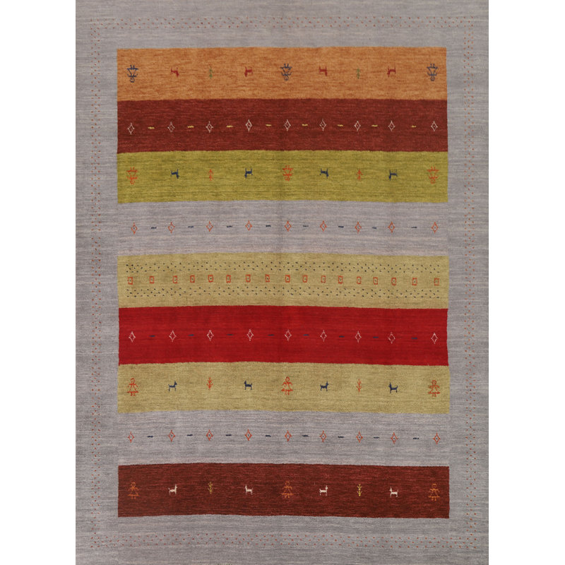 Striped Gabbeh Oriental Area Rug 8x10