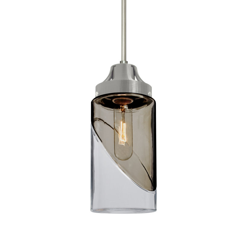 Casen 1 - Light Single Pendant, Satin Nickel, Smoke