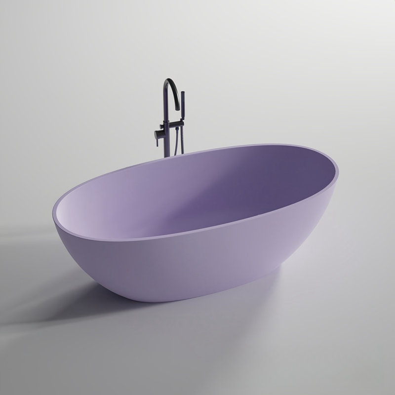 Ensemble de baignoire et douche incurvée moderne sans cadre l 62,99 po H 22,05 po Modern Modern, Mauve