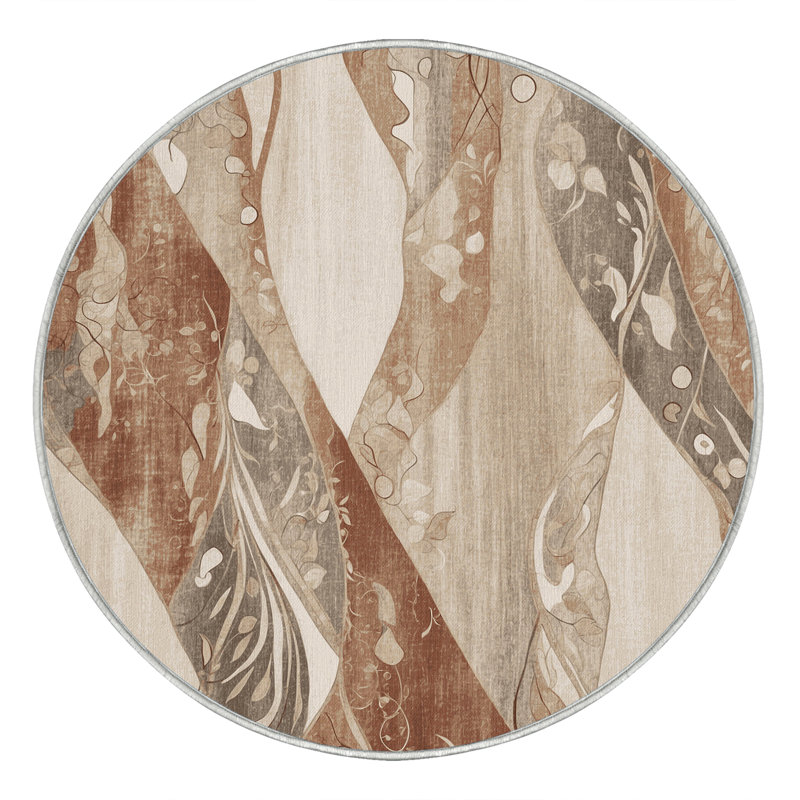 Shimmering Crest Rug, Round 3'