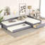 Lit de jour simple gris avec couchette et tiroir - rembourré, structure en contreplaqué pour plus de confort et de structure, offre un espace très confortable-1339824973-1339824972