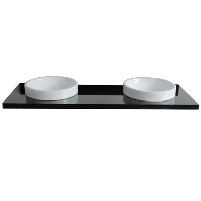 Plateau de meuble-lavabo double 61 "avec lavabo