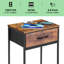Table d'appoint à tiroir à 1 niveau en tissu avec station de charge