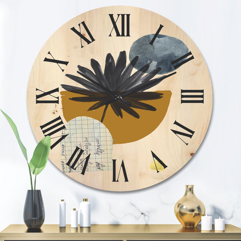 Horloge murale en bois Tropical Palm Leaf, Grand