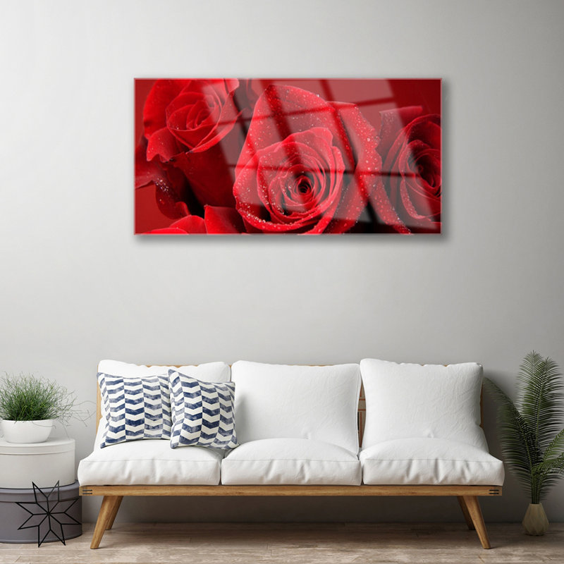 Floral Roses - No Frame Print on Glass