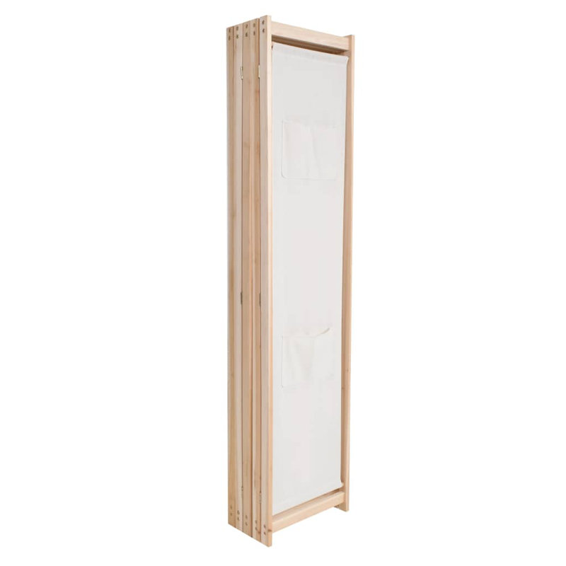 Pietra 200cm W x 170cm H 5 - Panel Solid Wood Folding Room Divider