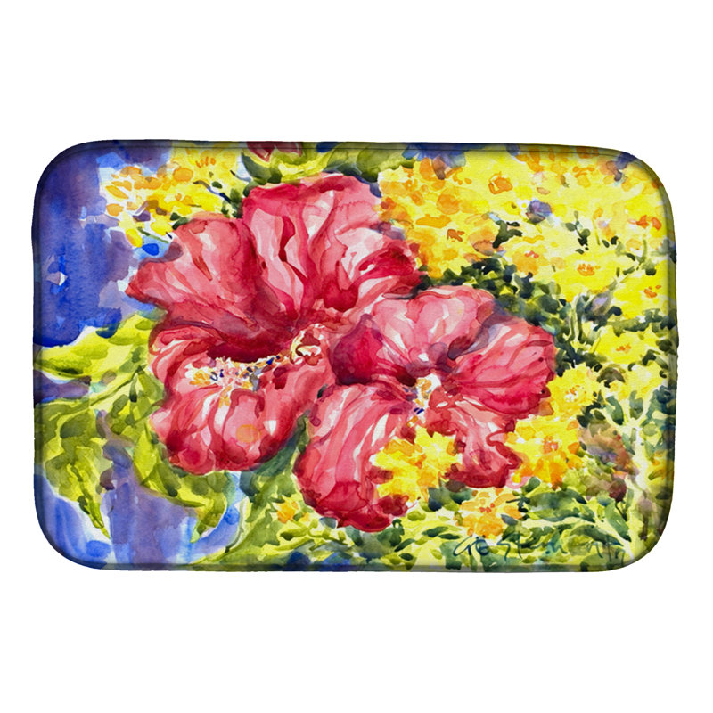 Tapis de séchage hibiscus fleur-