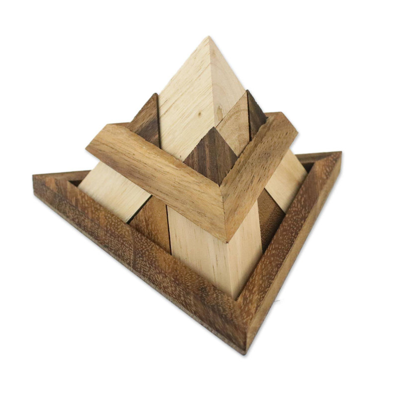Ensemble 14 pièces de puzzles en bois de pyramide complexe Felsted