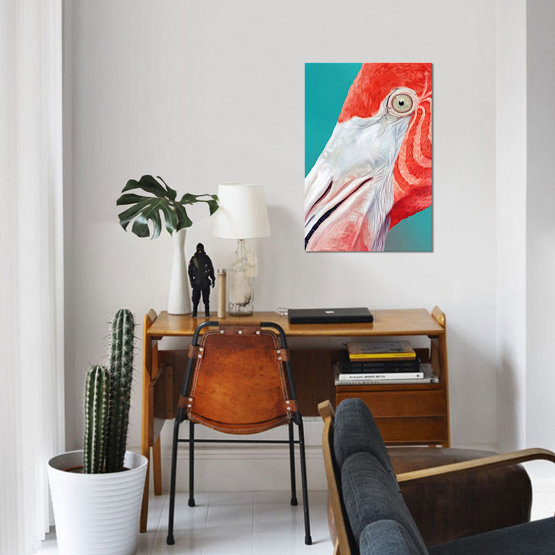 «Flamingo», impression sur toile, H 12 po x l 8 po x P 0,75 po, Toile tendue, Pas de tapis