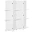 Paravent blanc, 4 panneaux de 67 po de hauteur avec 3 tablettes de présentation et pliable pour les tablettes de bureau / chambre à coucher