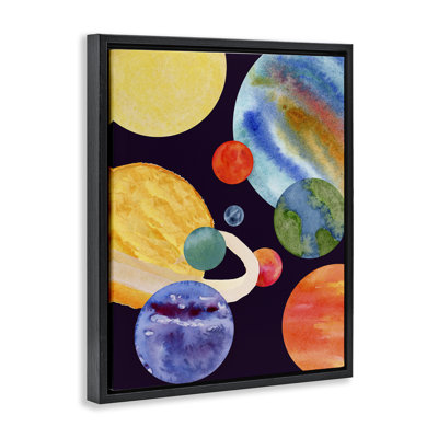 Planetary Galaxy in Space Floating Frame, design by Corinne Rose Designs