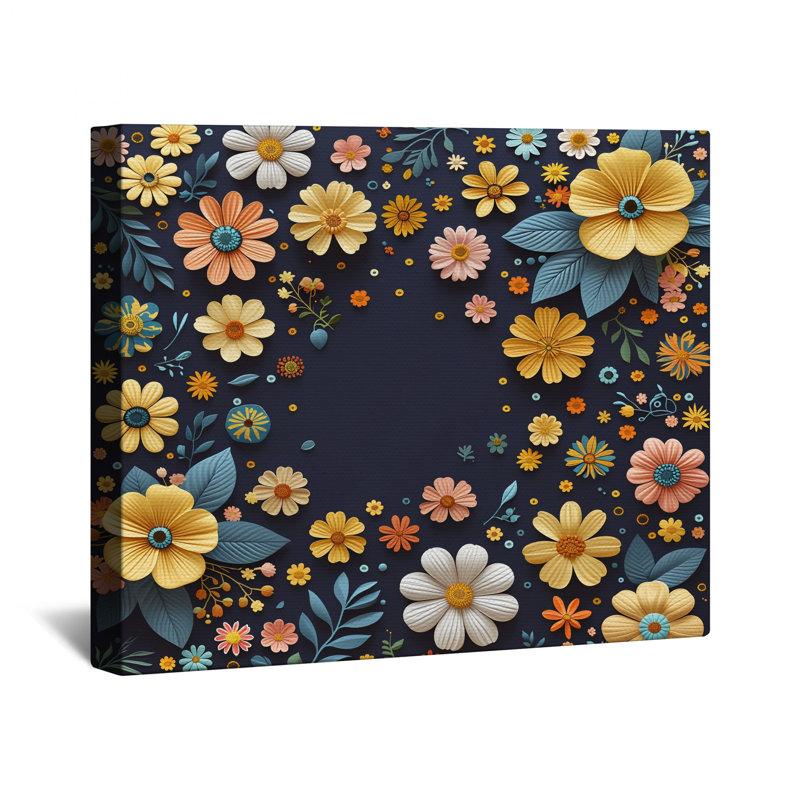 Papier peint floral sur toile - Décoration murale nature en plusieurs tailles, 16 x 16 pouces