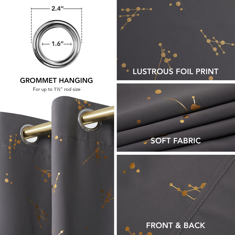 Makvala Room Darkening Curtain Pair, 52" W x 84" L, Gray